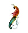 BINTI - COLORFUL Parrot - Stylized cockatoo in Murano glass decorated in gold.