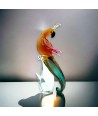 BINTI - COLORFUL Parrot - Stylized cockatoo in Murano glass decorated in gold.