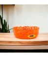 ARLECCHINO - Orangefarbener Becher aus Muranoglas mit Murrine