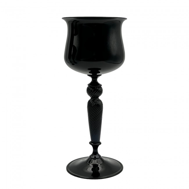 REMER - Vaso elegante en pasta de vidrio NEGRO en cristal de Murano