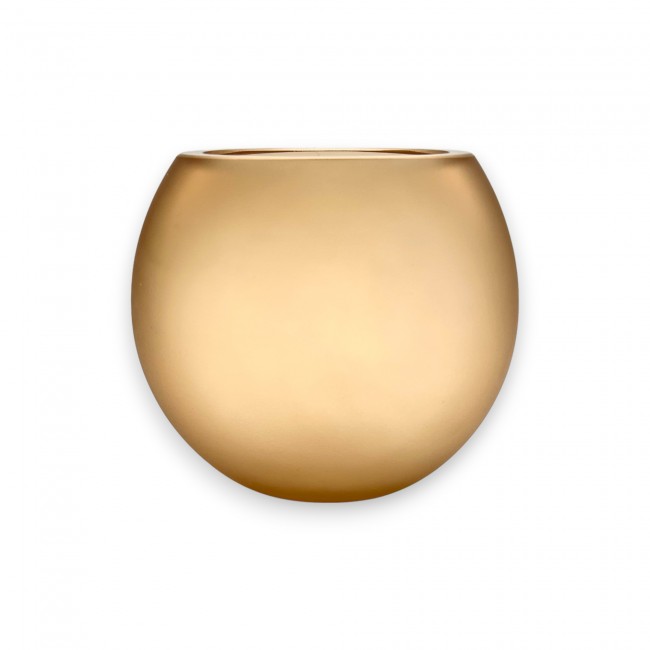 IVONNE – Minimale SATIN-BERNSTEIN-Vase aus Muranoglas