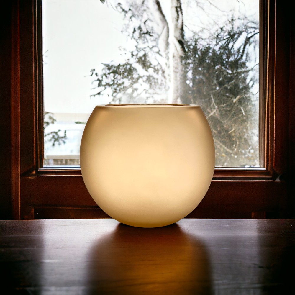 Vaso di design in vetro giallo ambra chiaro