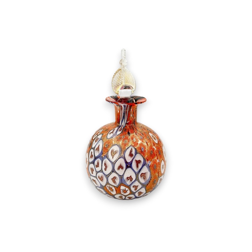 GINGER - Flacon de parfum en verre de Murano avec murrine et feuille d'or