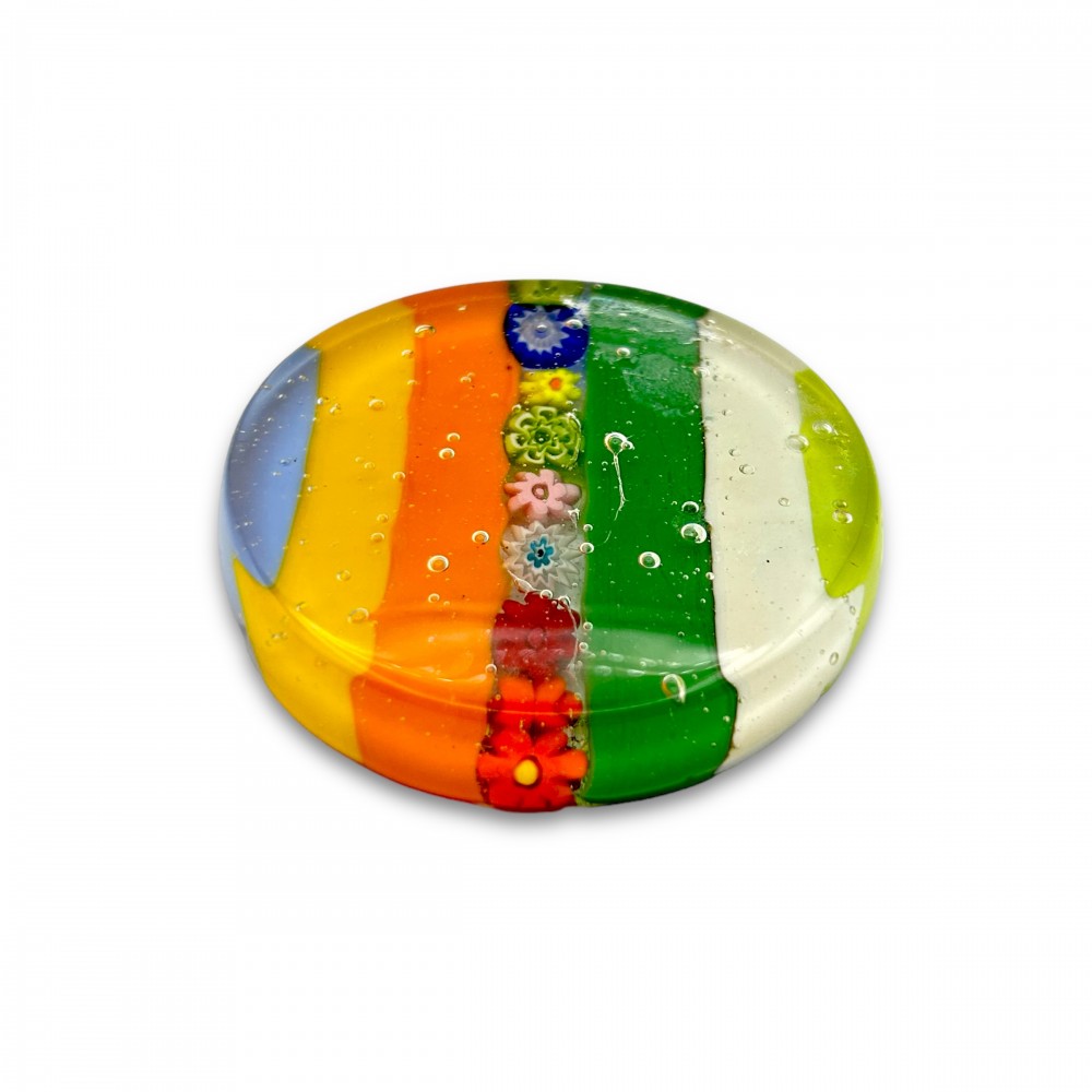 PAPERWEIGHT - Colored Murano glass with Murrine