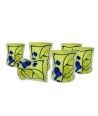 POLLOCK - Juego de 6 vasos VERDE con pan de PLATA en cristal de Murano