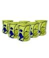 POLLOCK - Juego de 6 vasos VERDE con pan de PLATA en cristal de Murano