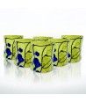 POLLOCK - Juego de 6 vasos VERDE con pan de PLATA en cristal de Murano
