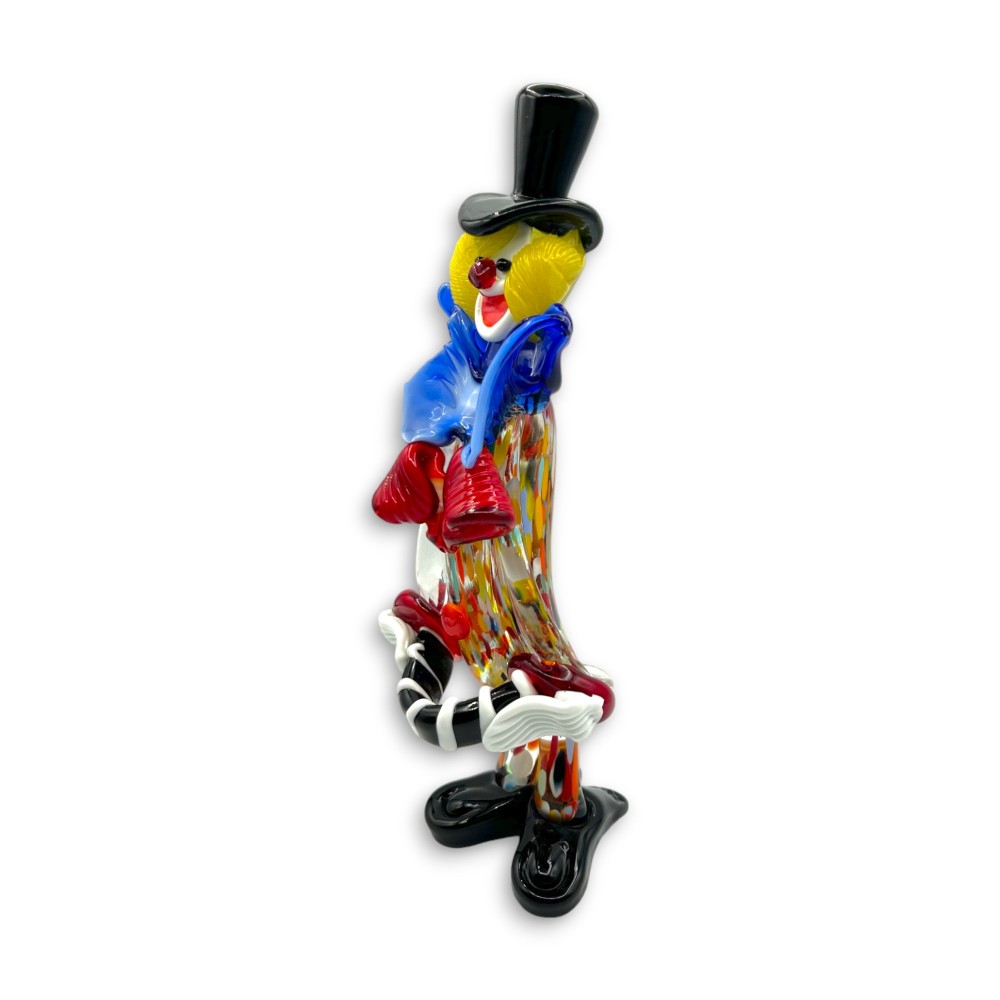 CLOWN – Farbige Skulptur aus massivem Muranoglas