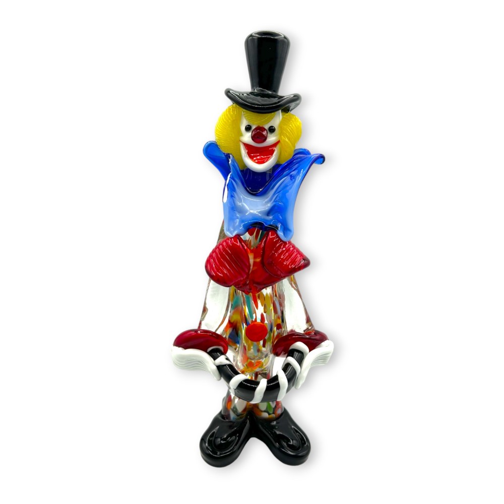 CLOWN – Farbige Skulptur aus massivem Muranoglas