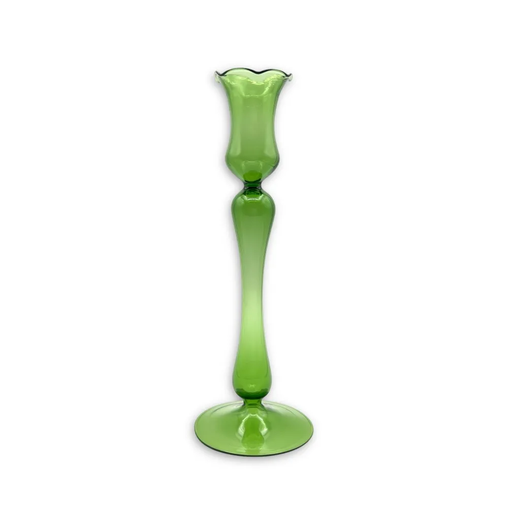 ROSALIA - Moderner Kerzenhalter aus grünem Muranoglas