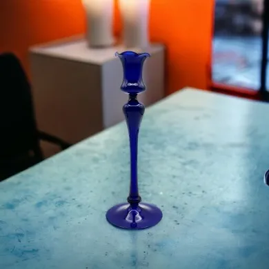 Portavelas AZUL | Cristal de Murano Moderno | Tienda de Murano