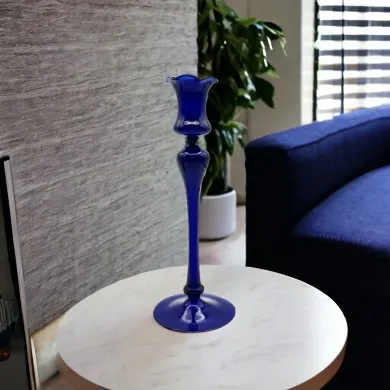 DALIA - Moderner blauer Kerzenhalter aus Muranoglas