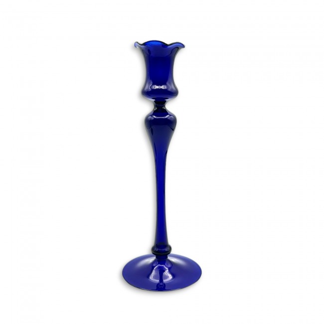 DALIA - Bougeoir moderne BLEU en verre de Murano