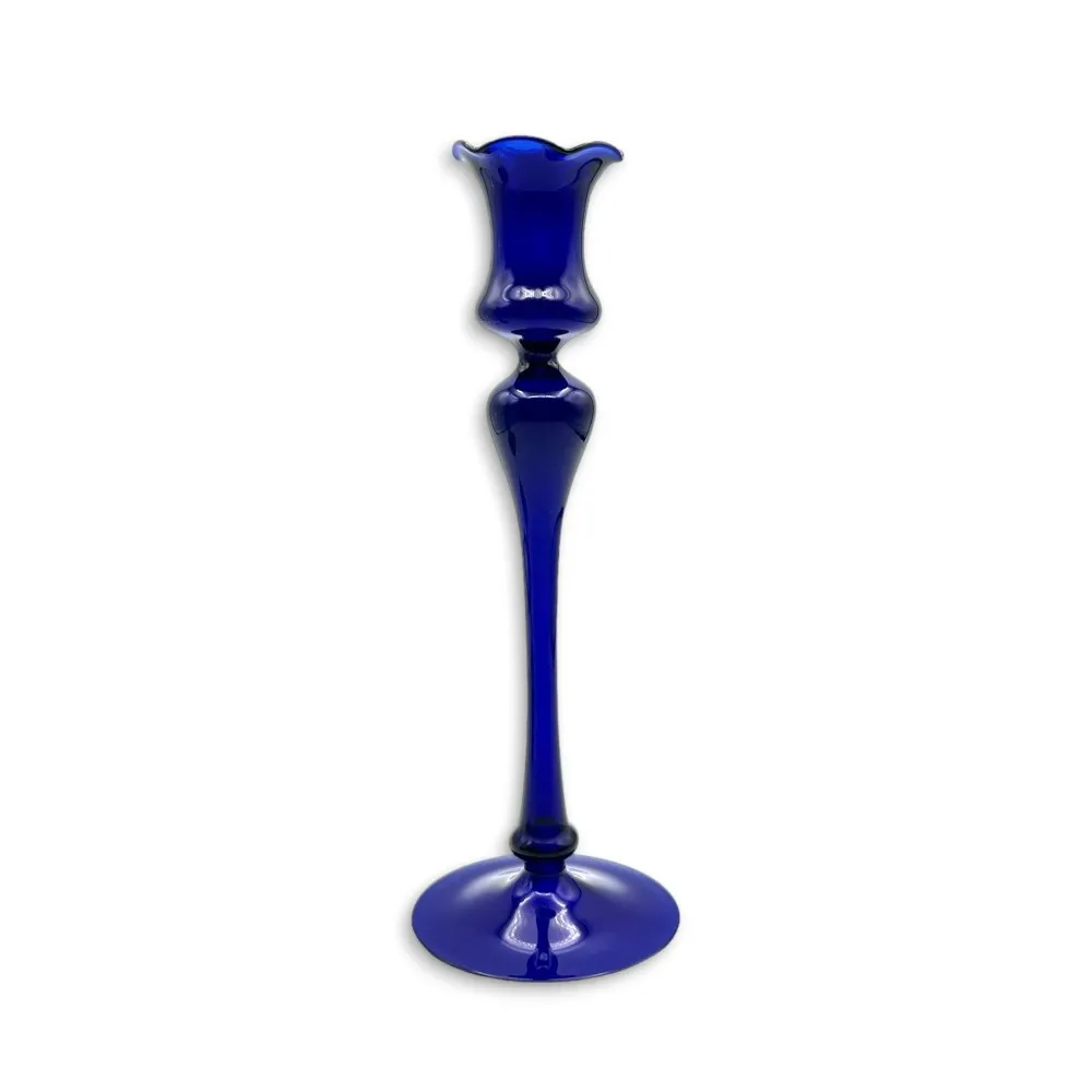 DALIA - Moderner blauer Kerzenhalter aus Muranoglas