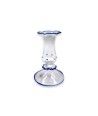 LUCIA - Clásico portavelas de cristal decorado en cristal de Murano azul