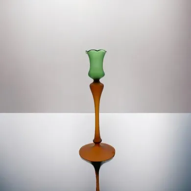 DALIA - Moderno portavelas de cristal de Murano SATINATO