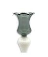 CECILIA | Portavelas moderno de cristal de Murano | blanco gris | Tienda de Murano
