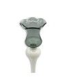 CECILIA | Portavelas moderno de cristal de Murano | blanco gris | Tienda de Murano
