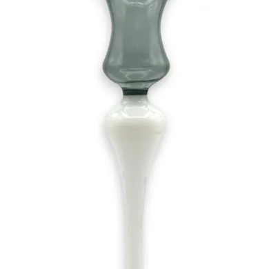CECILIA | modern Murano glass candle holder | white gray | Murano Store