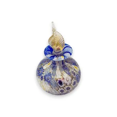 ZAFFIRO | Frasco de perfume | Murrine Azul e dourado | Vidro de Murano