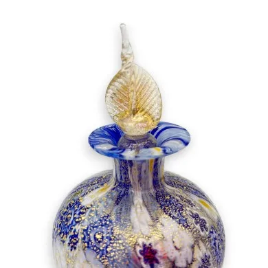 ZAFFIRO | Frasco de perfume | Murrine Azul e dourado | Vidro de Murano