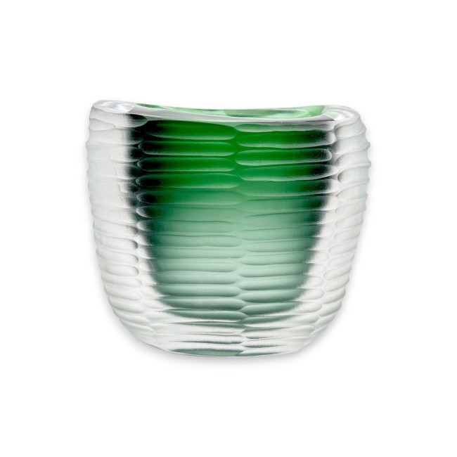 MONTERO - Jarrón moderno verde esmeralda forjado en cristal de Murano