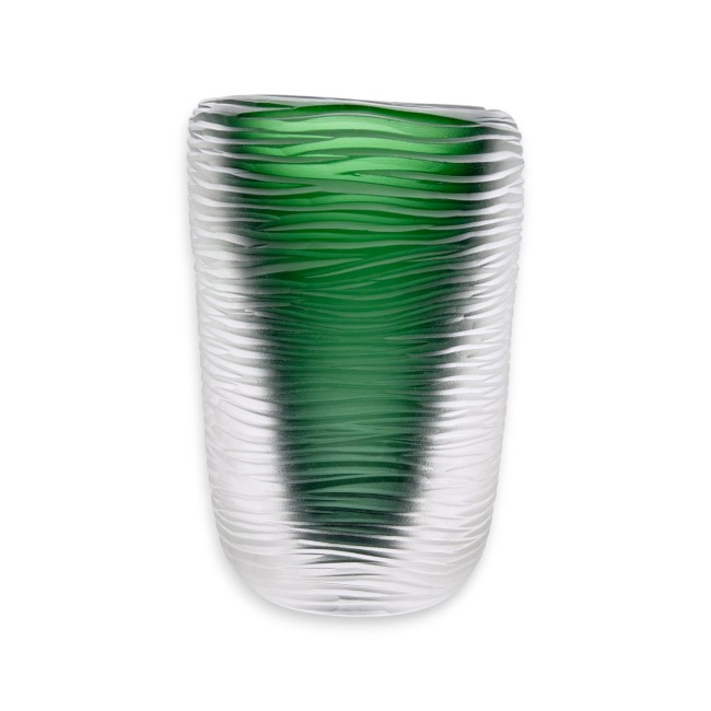 MONTERO - Vaso moderno in vetro battuto VERDE