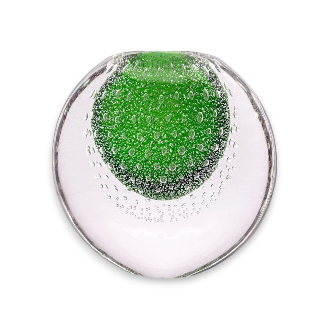 VIRGINIA - Jarrón artístico en cristal de Murano sumergido VERDE MANZANA