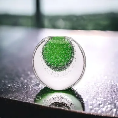 VIRGINIA - Jarrón artístico en cristal de Murano sumergido VERDE MANZANA