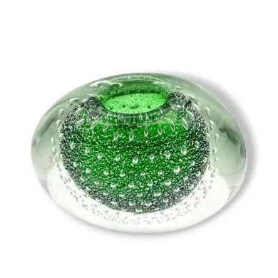 VIRGINIA - Jarrón de cristal de Murano | Jarrón MANZANA VERDE en vidrio sumergido