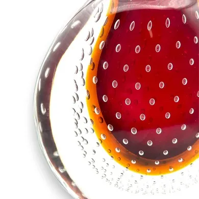 VIRGINIA - Vase aus Muranoglas | BERNSTEIN ROT Vase aus getauchtem Glas