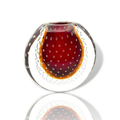VIRGINIA - Vase aus Muranoglas | BERNSTEIN ROT Vase aus getauchtem Glas