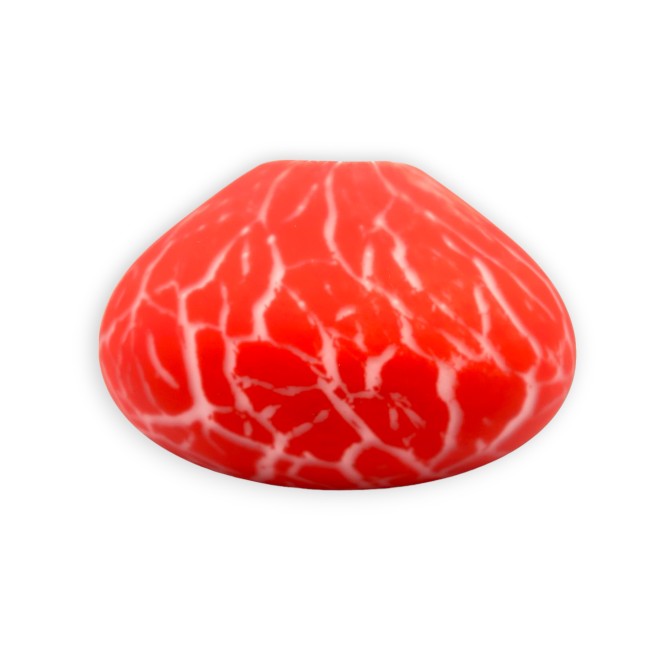 VULKA - Jarrón artístico satinado ROJO CORAL en cristal de Murano