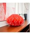 VULKA - Jarrón artístico satinado ROJO CORAL en cristal de Murano