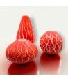 VULKA - Jarrón artístico satinado ROJO CORAL en cristal de Murano