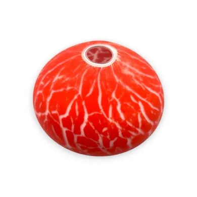 VULKA - Jarrón artístico satinado ROJO CORAL en cristal de Murano