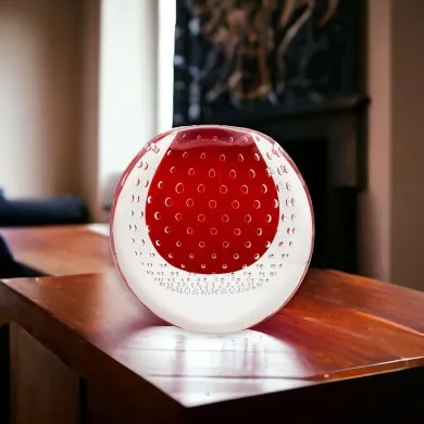 VIRGINIA - Vase artistique en verre de Murano immergé ROUGE