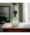 FIONA - Vinagrera de cristal de Murano satinado verde y gris con tapón grande