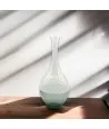 LEDA - Vase in smoky gray Murano glass with white lines