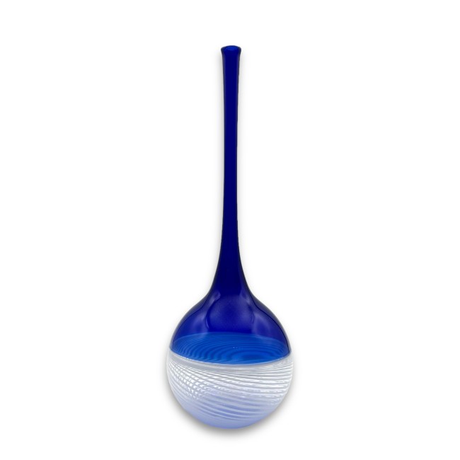 RENE' – Vase aus blauem Muranoglas mit langem Hals