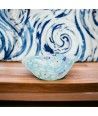 GELSO - Light blue Murano glass bowl with white and blue Murrine