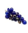 Bunch of grapes in Murano glass with 25 LARGE grapes - BLUE and Gold Leaf