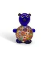 YOGHI - Teddybär aus Muranoglas mit farbigem Murrine