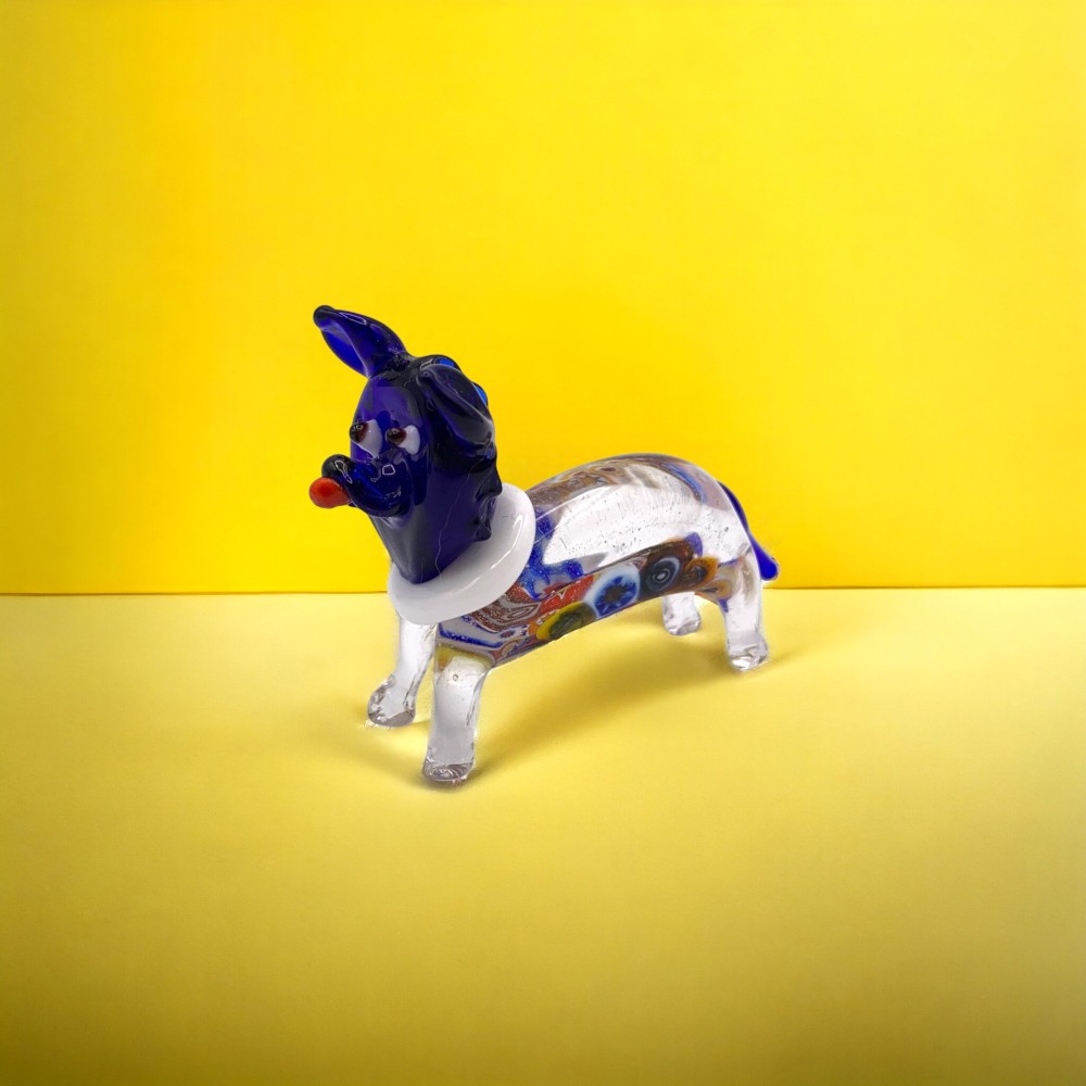 FIDO - Lindo perrito de cristal de Murano con Murrine