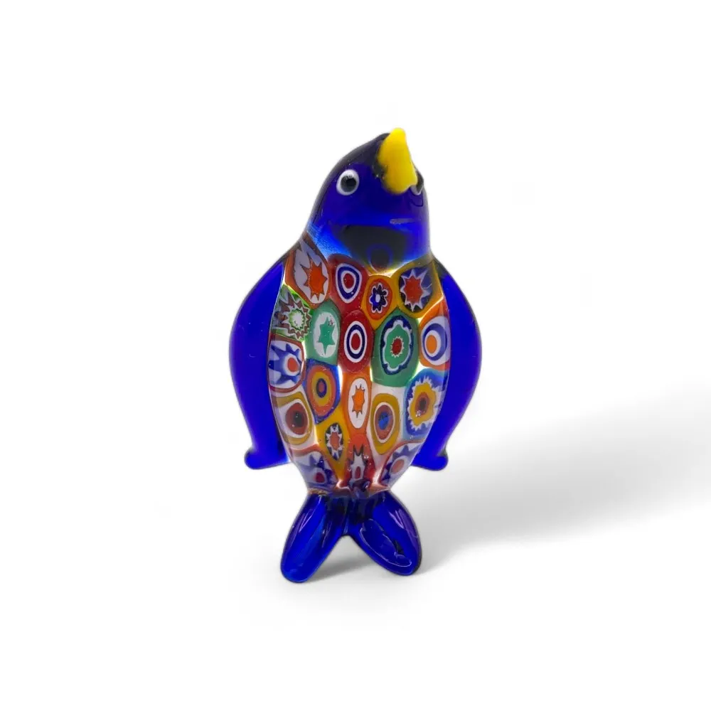 PINGU - Pinguim alegre em vidro Murano com Murrine