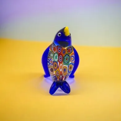 PINGU - Pinguim alegre em vidro Murano com Murrine