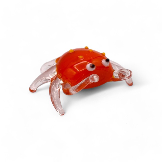 ORAZIO - Joli Petit Crabe orange en verre de Murano