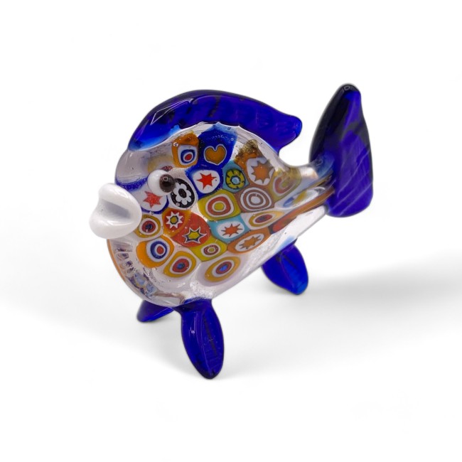 BALU' - Petit poisson en verre de Murano avec Murrine