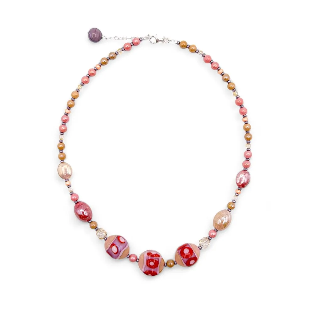 JUDIT | Halskette mit rosa Perlen | Murano-Store