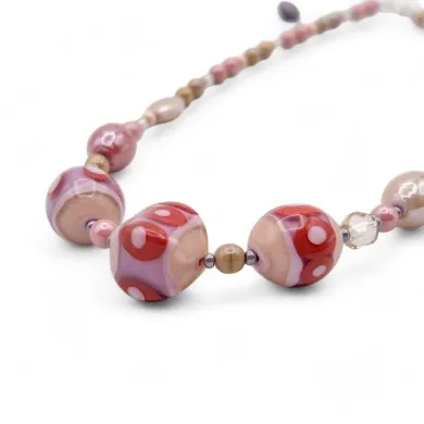 JUDIT | Halskette mit rosa Perlen | Murano-Store